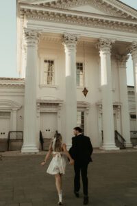 Romantic engagement photos at the Louisville Water Tower
