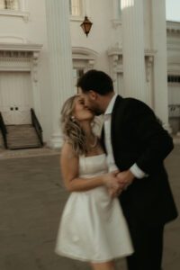Romantic engagement photos at the Louisville Water Tower