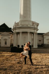 Louisville engagement session featuring historic architecture.