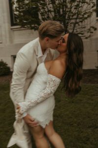 Vintage-inspired engagement photos at the Louisville Free Public Library.